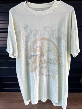 The Rolling Stones Honolulu 1973 Graphic Tee - Pale Neon Yellow/Green
